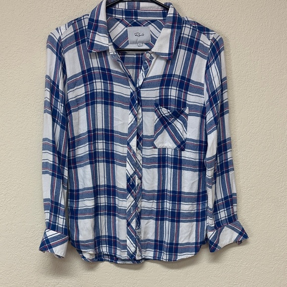 Rails womans Navy and White Checkered Shirt Shacket size S - Picture 1 of 4